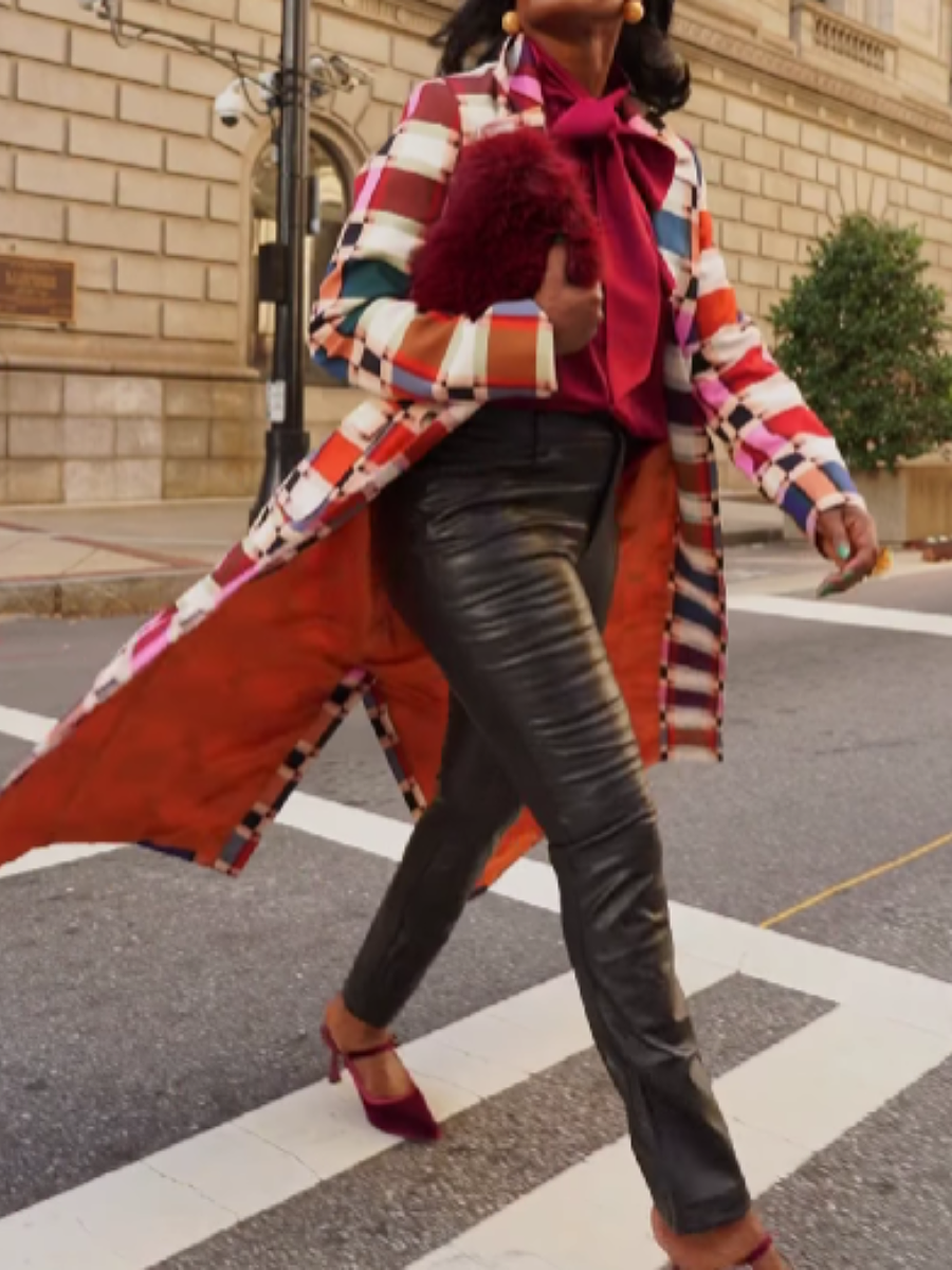 Multicolor Check Long Coat