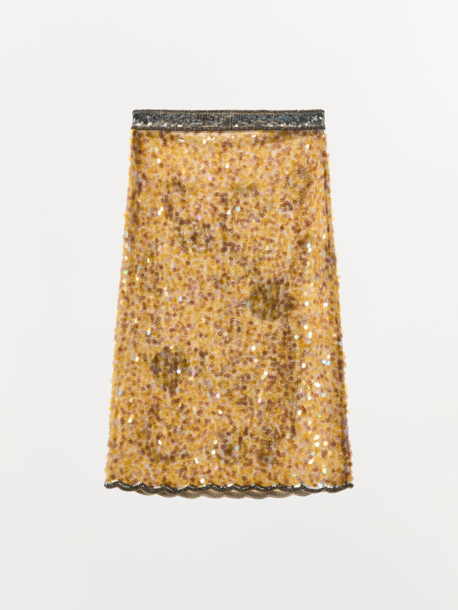 LIMITED EDITION EMBROIDERED BEADED SKIRT