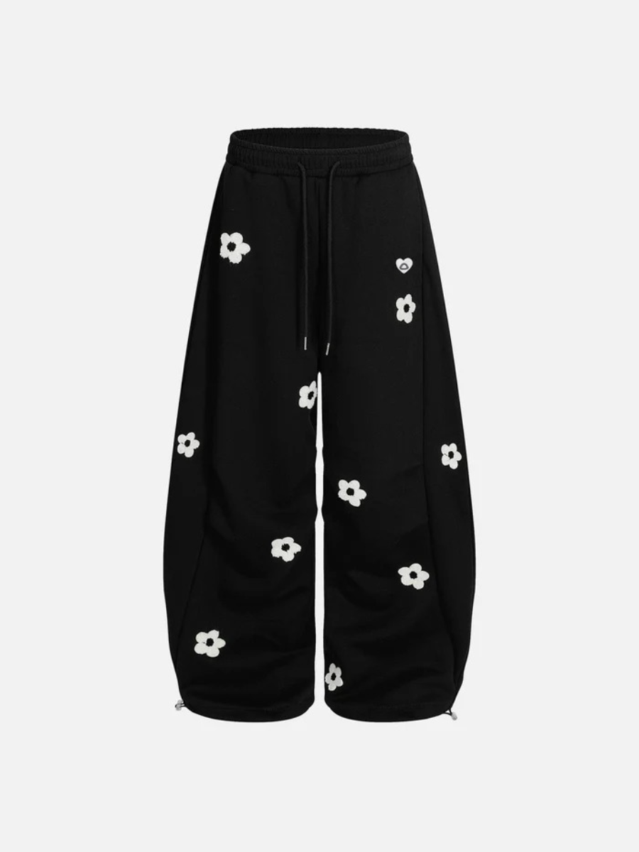 Embroidery Baggy Barrel Sweatpants