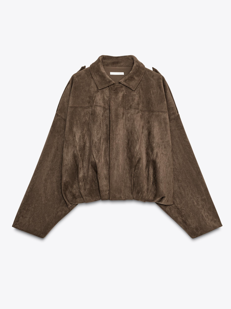 Suede Effect Bomber Jacket
