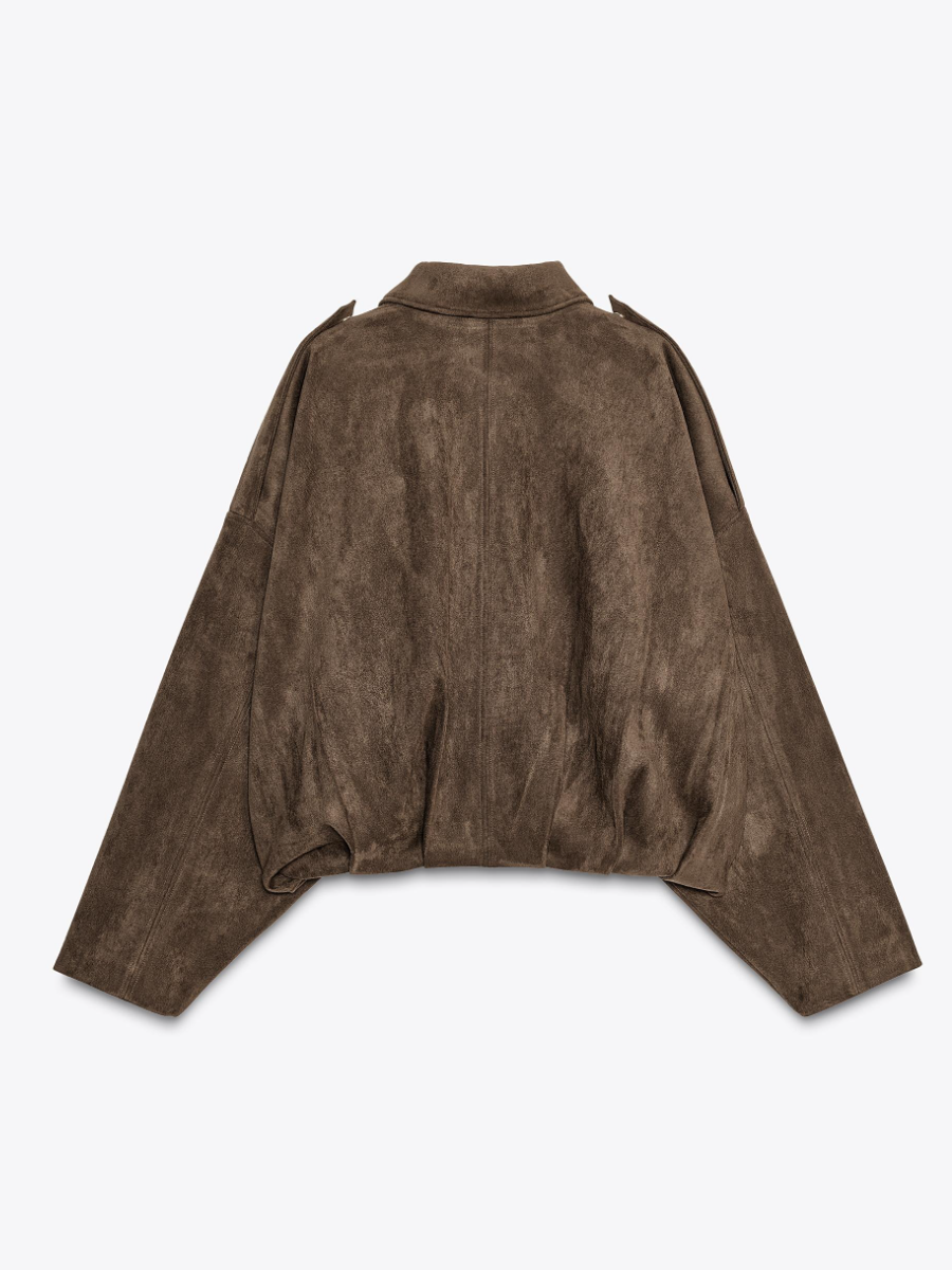 Suede Effect Bomber Jacket