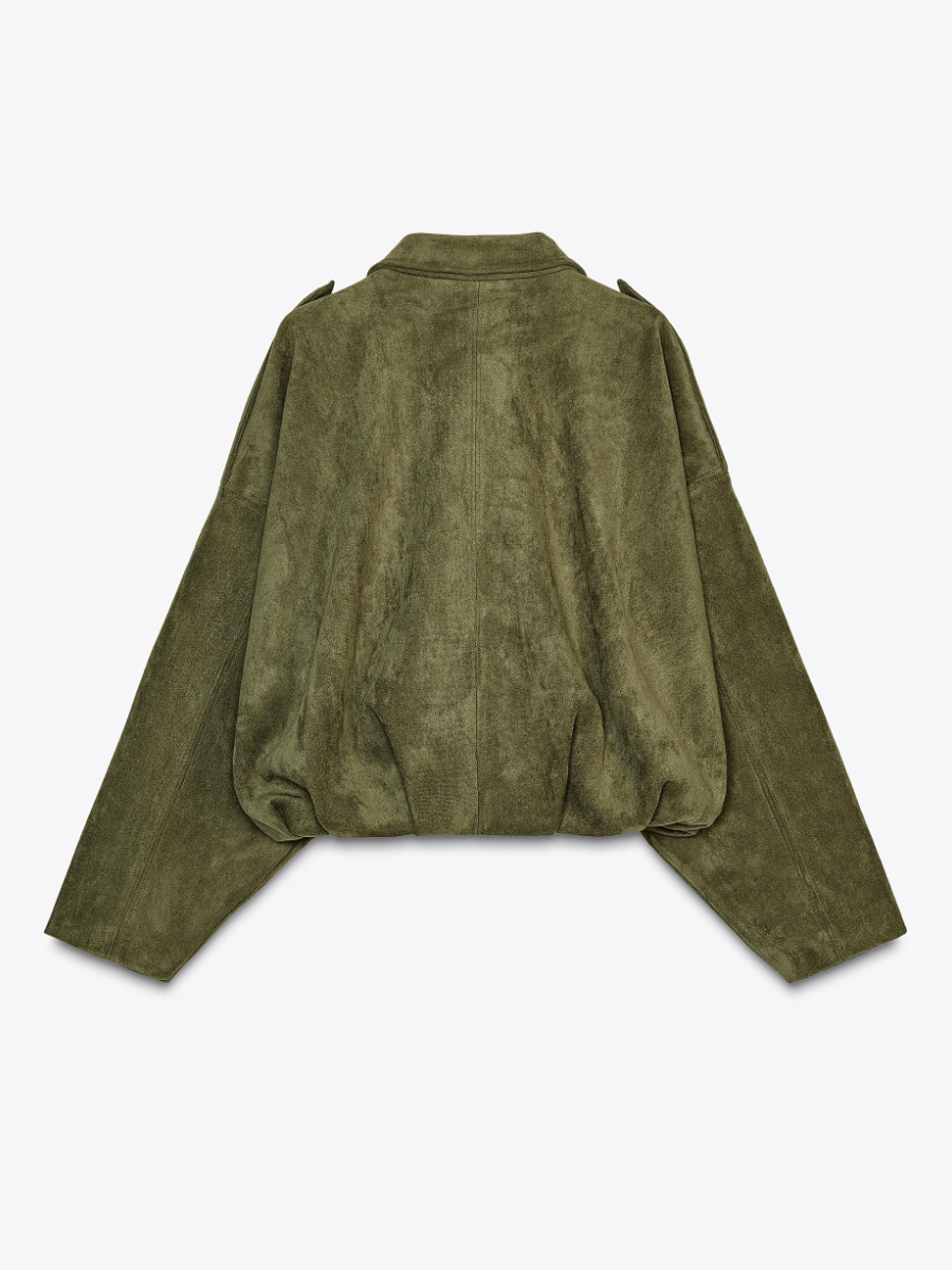 Suede Effect Bomber Jacket