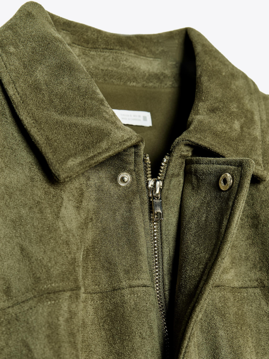 Suede Effect Bomber Jacket