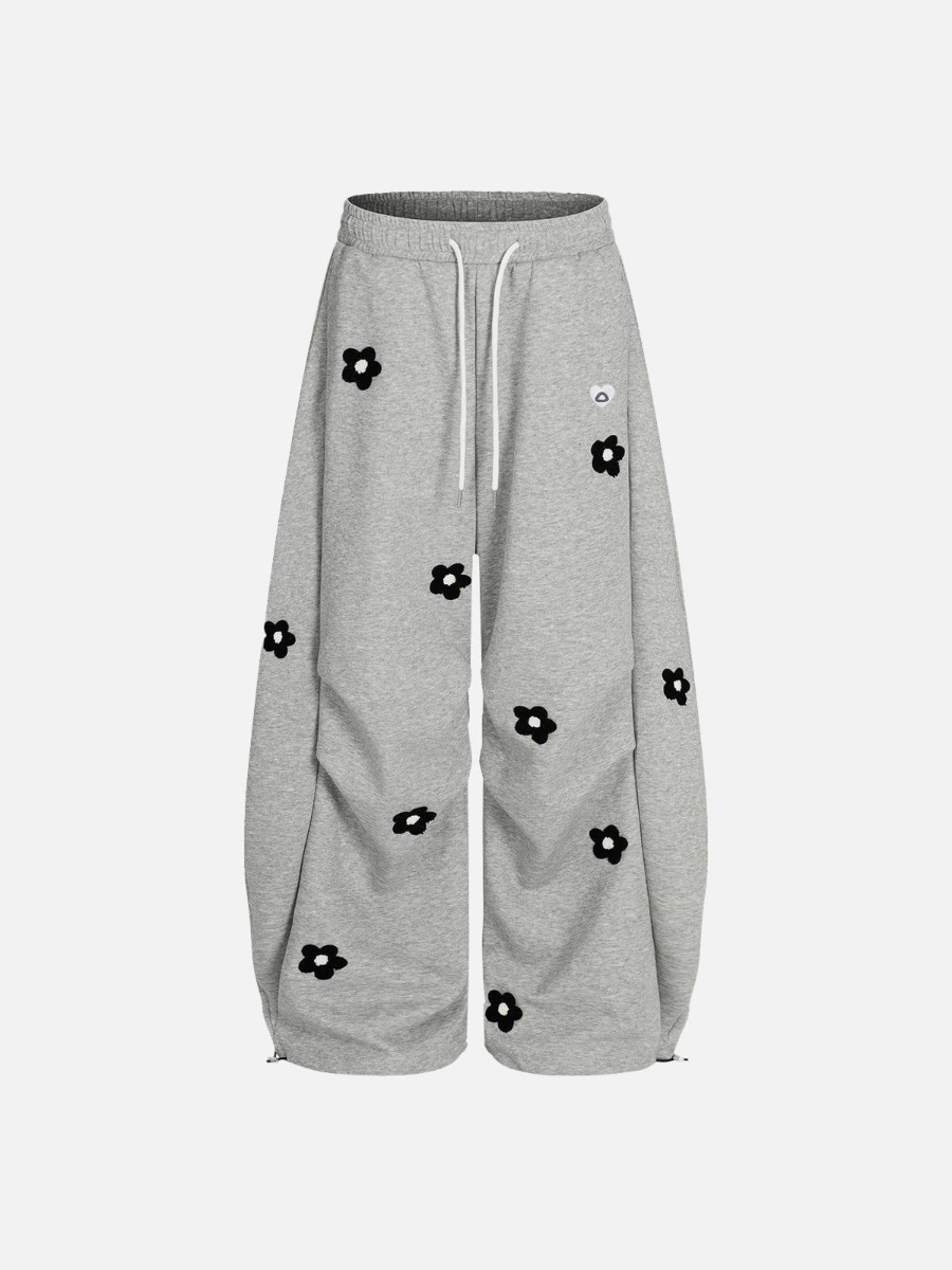 Embroidery Baggy Barrel Sweatpants