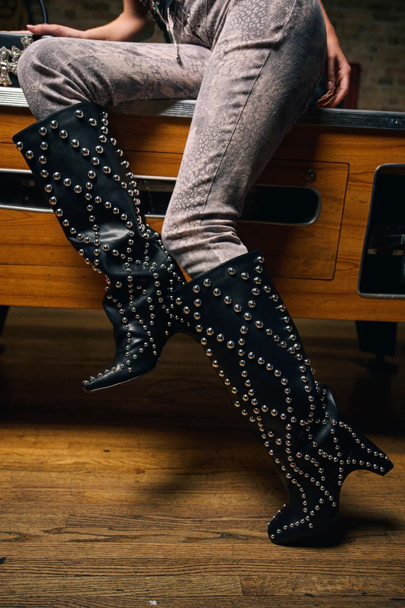 Black Embellished Boot