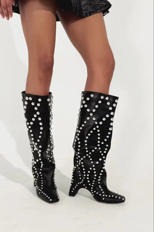 Black Embellished Boot