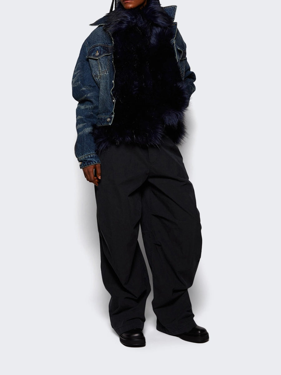 Fab Faux Fur Denim Jacket | US Free Shipping