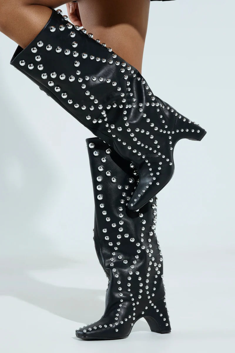 Black Embellished Boot