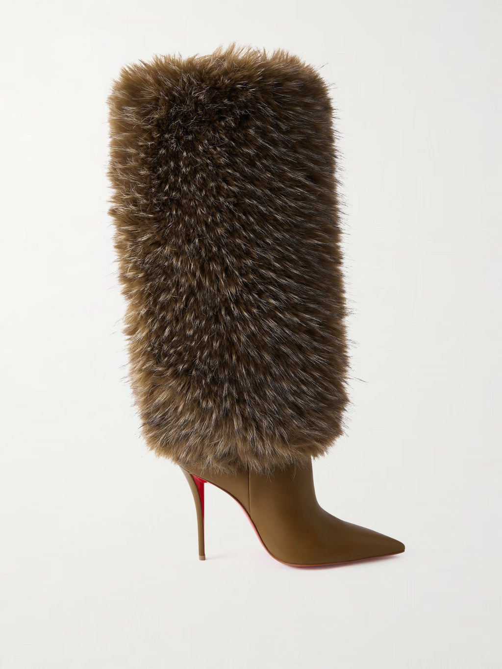Faux Fur Knee-High Stiletto Boots