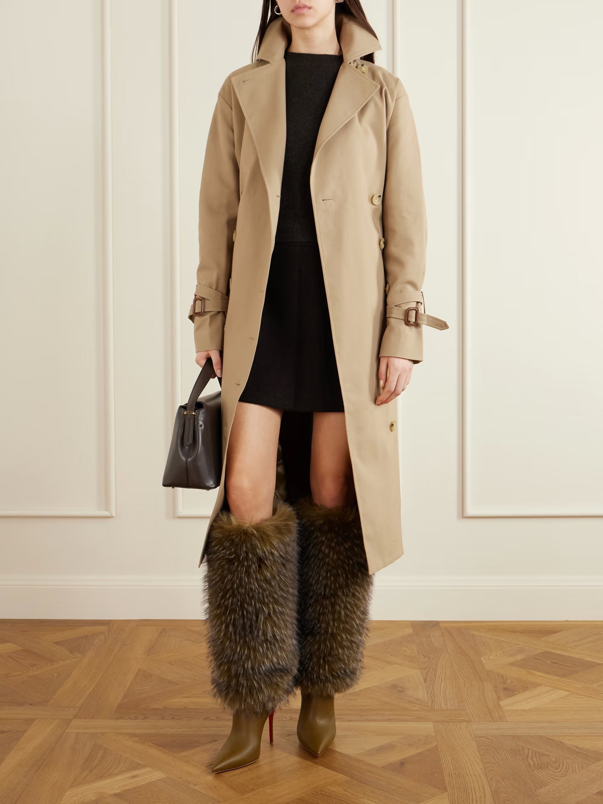 Faux Fur Knee-High Stiletto Boots