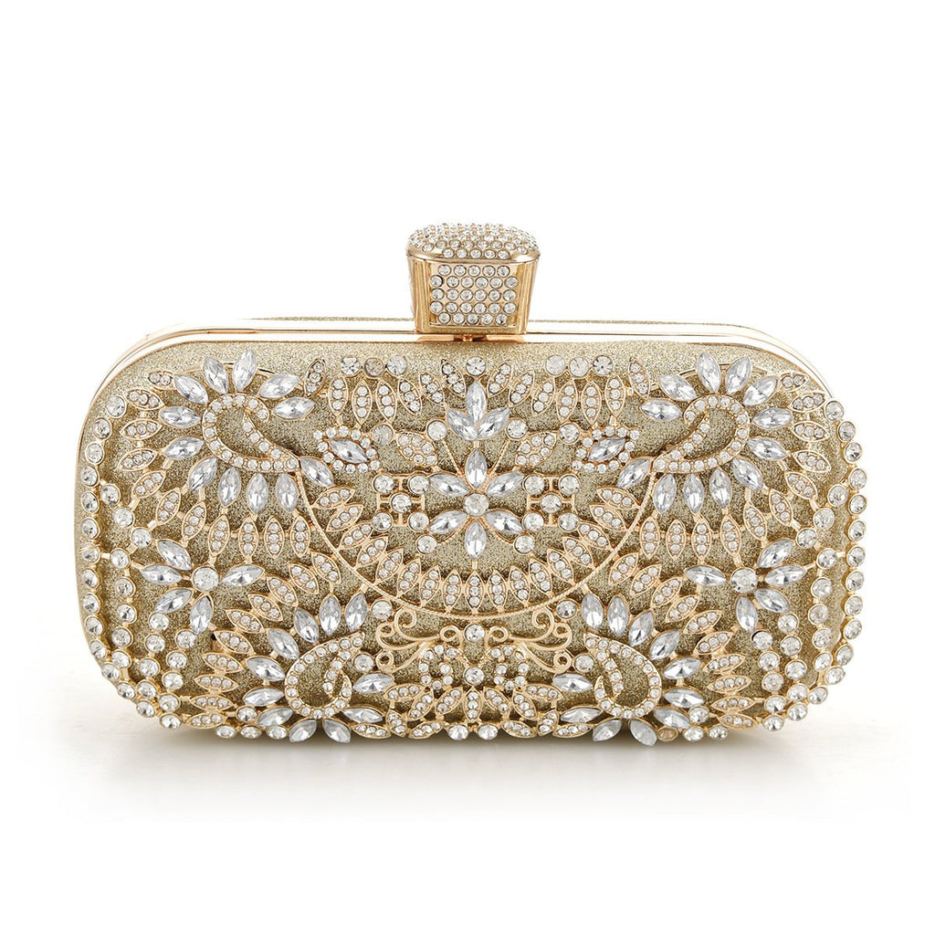 Sparkling Floral Rhinestone Clutch